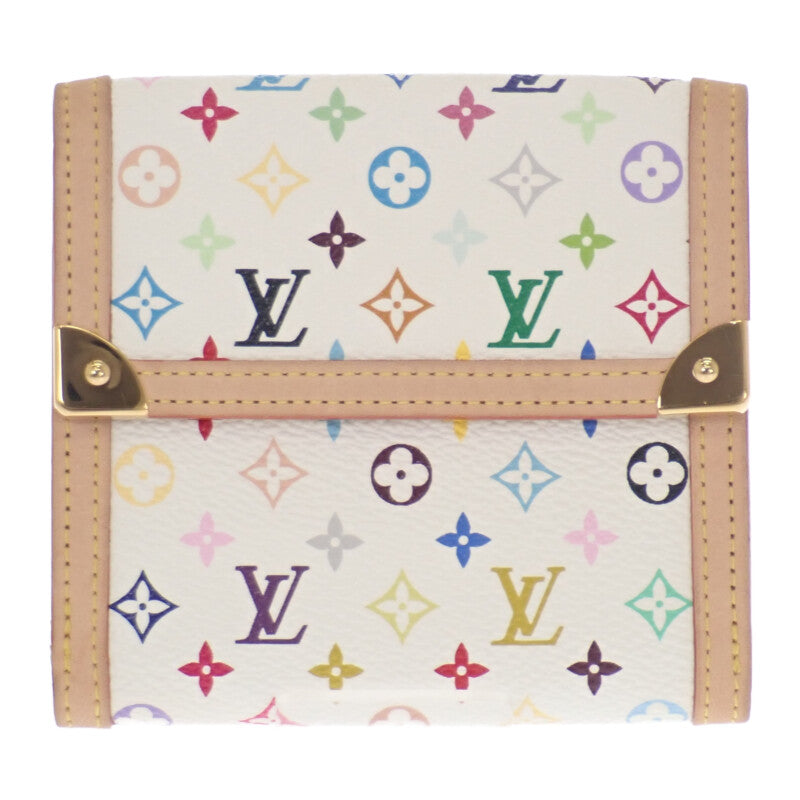 ルイヴィトン LOUIS VUITTON ポルトモネ・ビエカルトクレディ 村上隆 M92983 モノグラム 三つ折り財布 モノグラムマルチカラーキャンバス ホワイト マルチカラー ブロン ゴールド金具 レディース【中古】【Aランク】