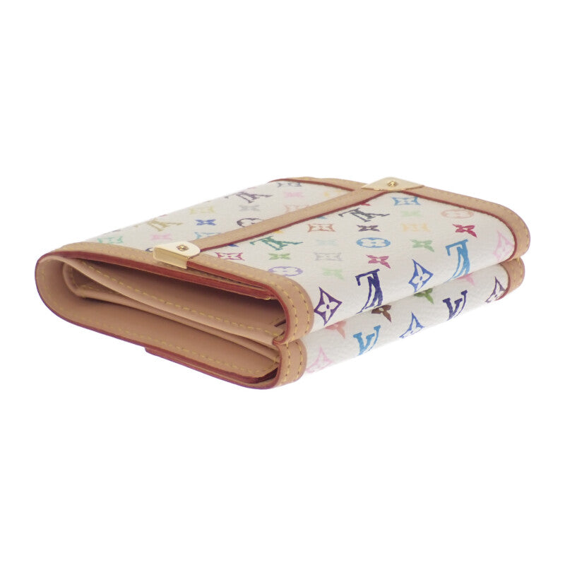 ルイヴィトン LOUIS VUITTON ポルトモネ・ビエカルトクレディ 村上隆 M92983 モノグラム 三つ折り財布 モノグラムマルチカラーキャンバス ホワイト マルチカラー ブロン ゴールド金具 レディース【中古】【Aランク】