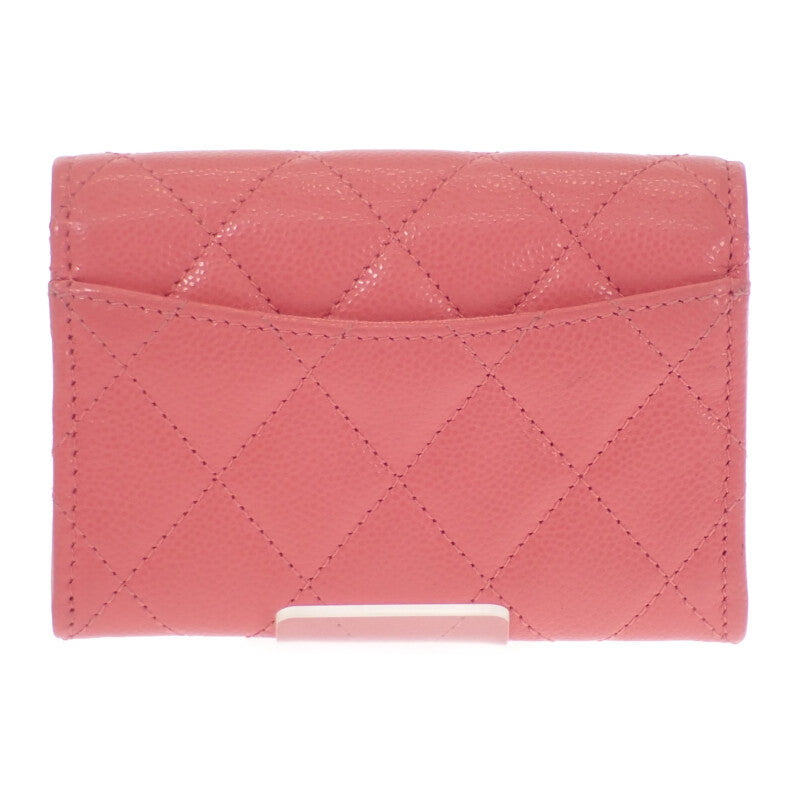 シャネル CHANEL クラシックフラップ AP4096 カードケース キャビアスキン ピンク ゴールド金具 レディース【中古】【Aランク】