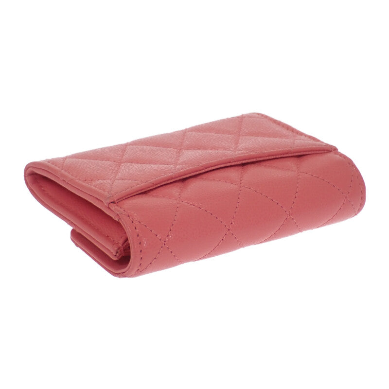 シャネル CHANEL クラシックフラップ AP4096 カードケース キャビアスキン ピンク ゴールド金具 レディース【中古】【Aランク】