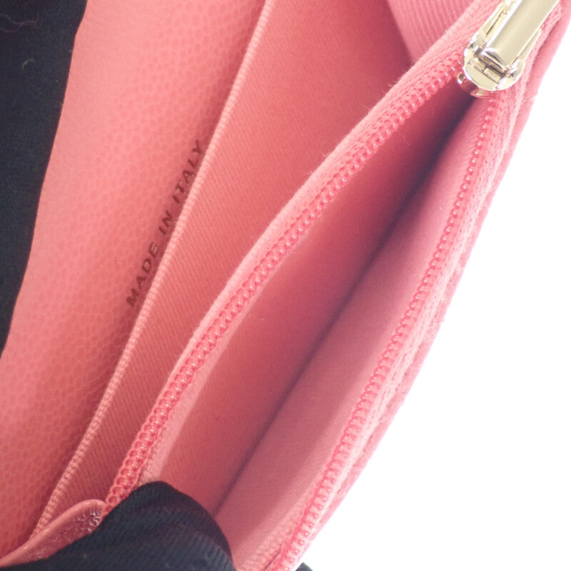 シャネル CHANEL クラシックフラップ AP4096 カードケース キャビアスキン ピンク ゴールド金具 レディース【中古】【Aランク】