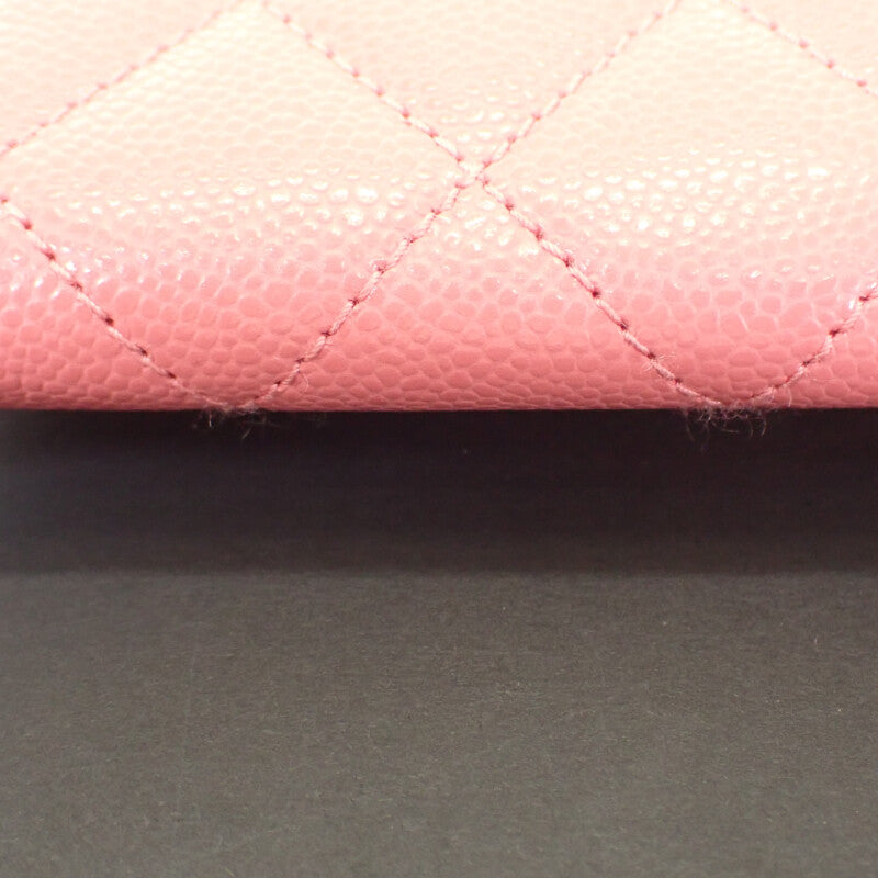 シャネル CHANEL クラシックフラップ AP4096 カードケース キャビアスキン ピンク ゴールド金具 レディース【中古】【Aランク】