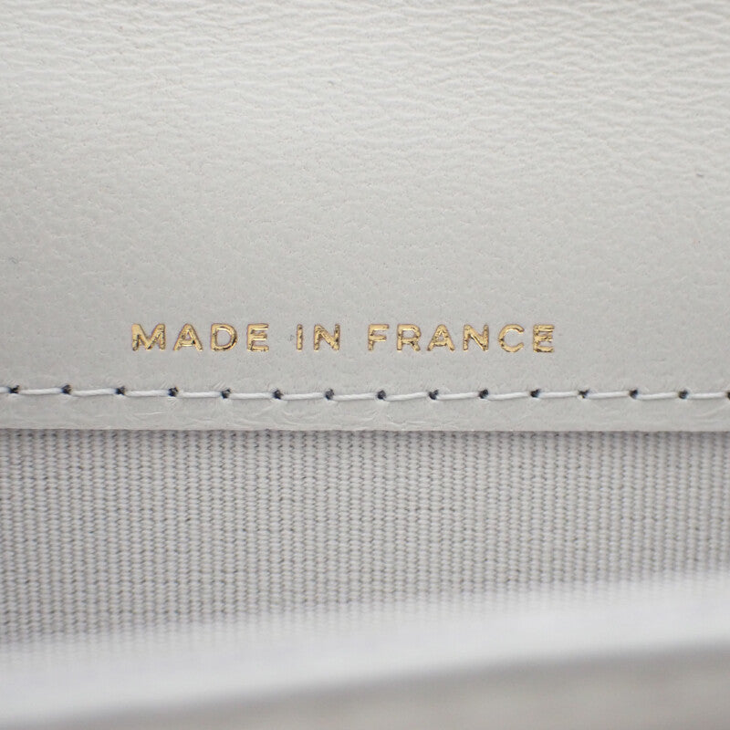 シャネル CHANEL フラップ AP4342 カードケース ラムスキン ライトグレー ゴールド金具 レディース【中古】【Aランク】