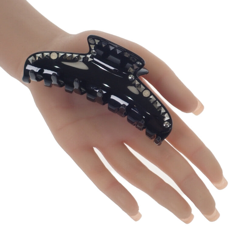 シャネル CHANEL CCスタッズ クリップ ヘアバンス ヘアアクセサリー プラスチック ブラック レディース【中古】【ABランク】