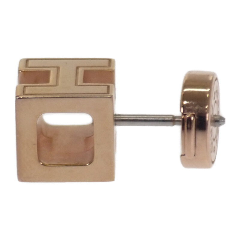 エルメス HERMES カージュドアッシュ Hキューブ ピアス メタル ホワイト ピンクゴールド レディース【中古】【Aランク】