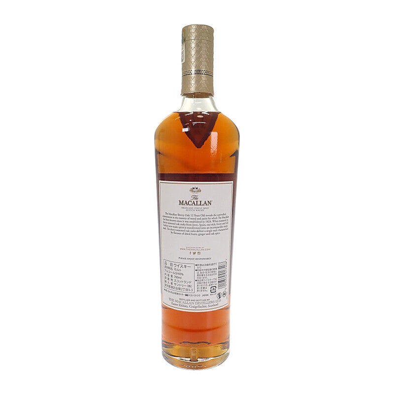 MACALLAN The Macallan 12 Year Sherry Oak Alcohol 40% 700ml With Hologram Seal Whisky For Men And Women [Used] [S Rank]