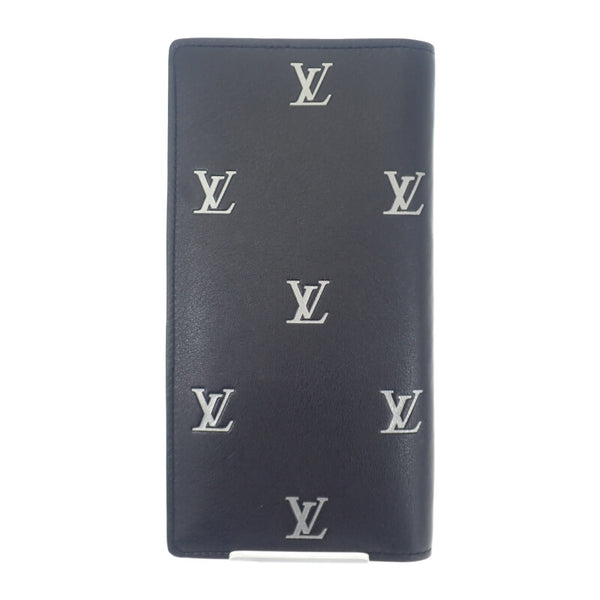 ルイヴィトン LOUIS VUITTON ポルトフォイユ・ブラザ NM M83190 長財布 カーフ ブラック シルバー シルバー金具 メンズ【中古】【ABランク】