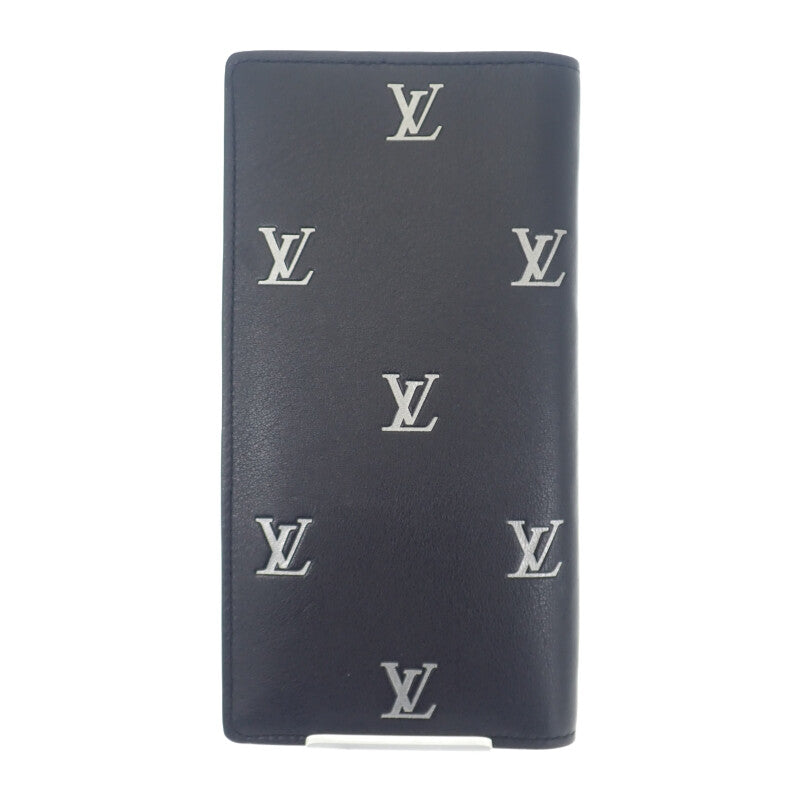 ルイヴィトン LOUIS VUITTON ポルトフォイユ・ブラザ NM M83190 長財布 カーフ ブラック シルバー シルバー金具 メンズ【中古】【ABランク】