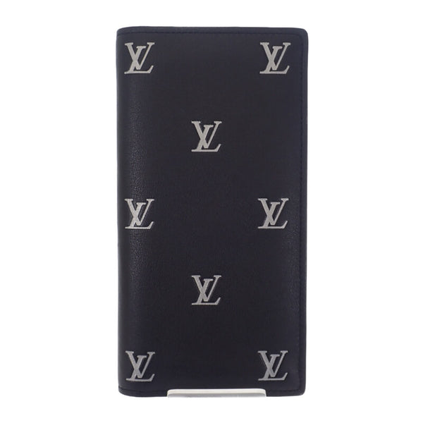ルイヴィトン LOUIS VUITTON ポルトフォイユ・ブラザ NM M83190 長財布 カーフ ブラック シルバー シルバー金具 メンズ【中古】【ABランク】