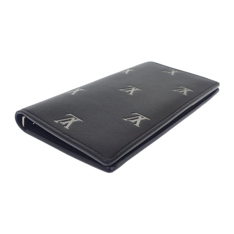 ルイヴィトン LOUIS VUITTON ポルトフォイユ・ブラザ NM M83190 長財布 カーフ ブラック シルバー シルバー金具 メンズ【中古】【ABランク】