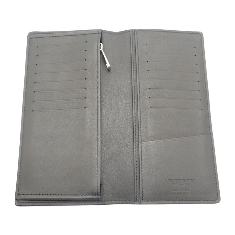 ルイヴィトン LOUIS VUITTON ポルトフォイユ・ブラザ NM M83190 長財布 カーフ ブラック シルバー シルバー金具 メンズ【中古】【ABランク】