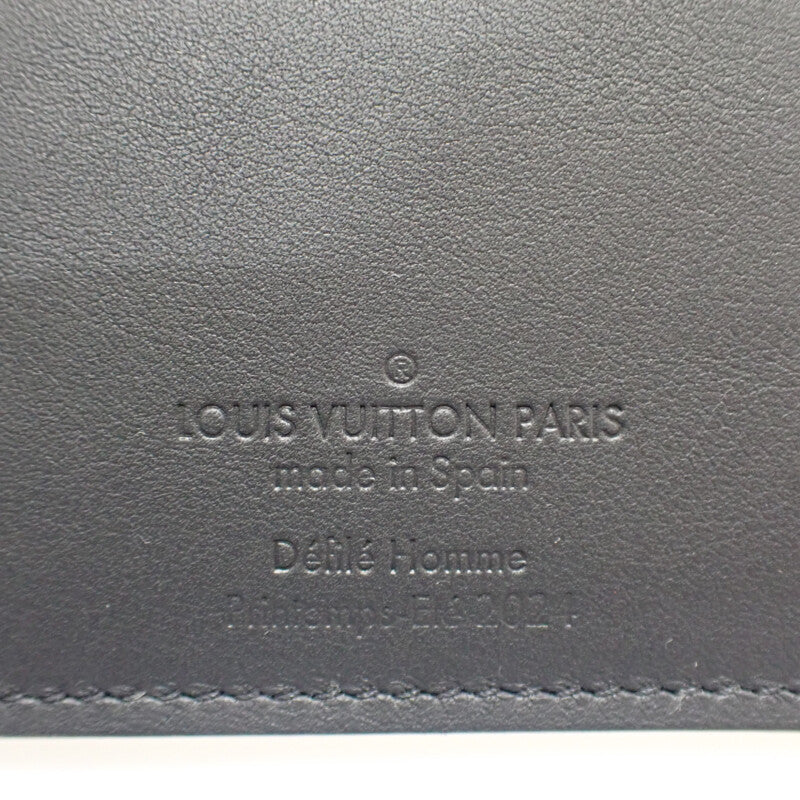ルイヴィトン LOUIS VUITTON ポルトフォイユ・ブラザ NM M83190 長財布 カーフ ブラック シルバー シルバー金具 メンズ【中古】【ABランク】