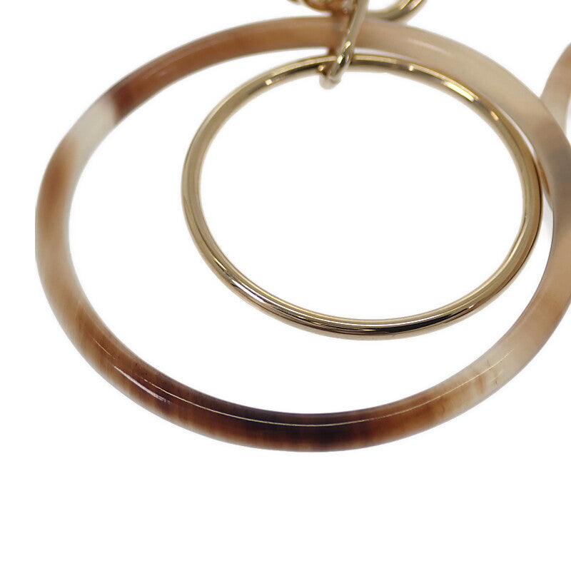 エルメス HERMES アミュレットデュオ ピアス メタル バッファローホーン ブラウン ゴールド レディース【中古】【Aランク】