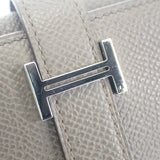 エルメス HERMES ベアン コンビ ネヴェルソ K刻印 三つ折り財布 ヴォーエプソン エタン エトゥープ シルバー金具 レディース【中古】【Aランク】