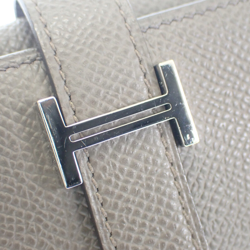 エルメス HERMES ベアン コンビ ネヴェルソ K刻印 三つ折り財布 ヴォーエプソン エタン エトゥープ シルバー金具 レディース【中古】【Aランク】