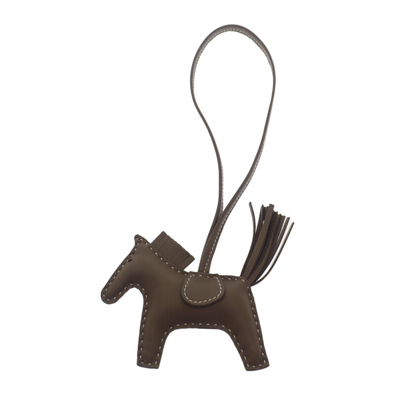 エルメス HERMES ロデオチャームPM W刻印 バッグチャーム ラムスキン エトゥープ アニョーミロ レディース【中古】【Aランク】