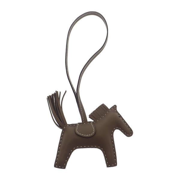 エルメス HERMES ロデオチャームPM W刻印 バッグチャーム ラムスキン エトゥープ アニョーミロ レディース【中古】【Aランク】