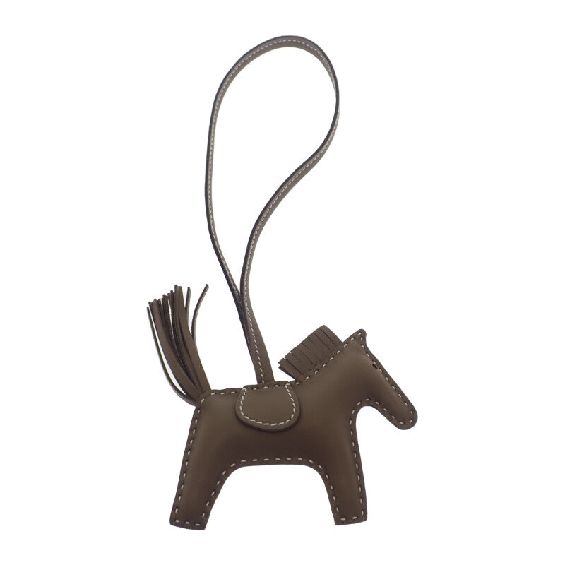 エルメス HERMES ロデオチャームPM W刻印 バッグチャーム ラムスキン エトゥープ アニョーミロ レディース【中古】【Aランク】