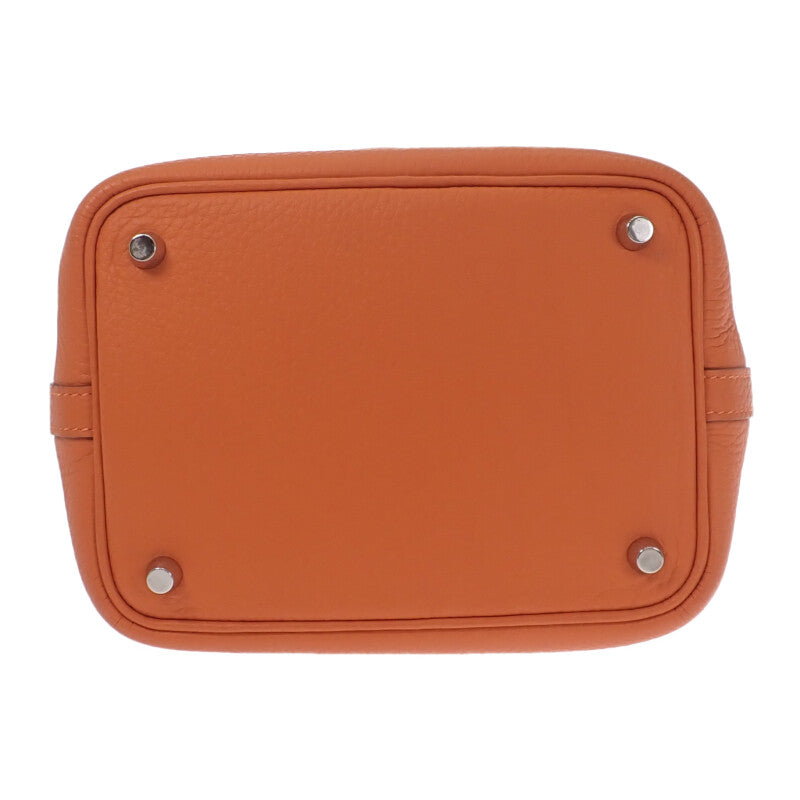 エルメス HERMES ピコタンロックPM ハンドバッグ トリヨンクレマンス オレンジミニアン シルバー金具 レディース【中古】【Aランク】