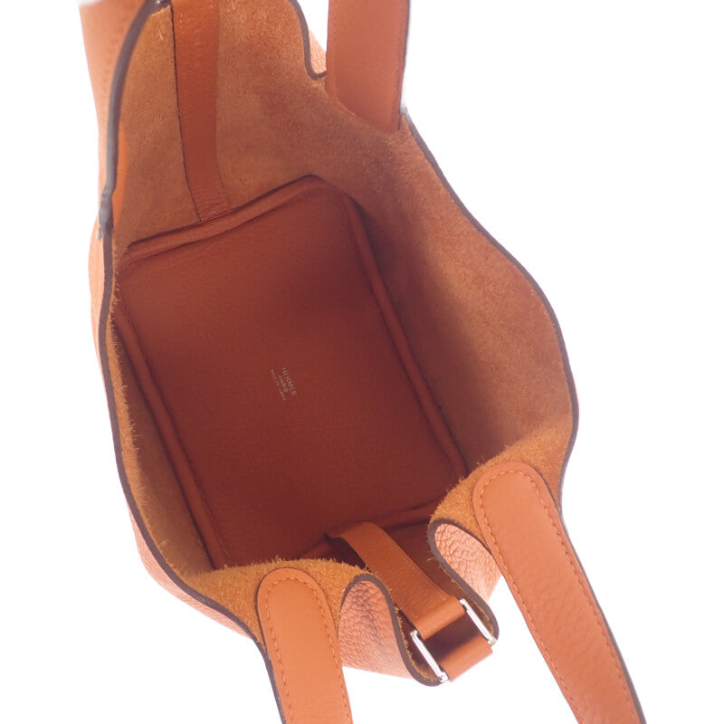 エルメス HERMES ピコタンロックPM ハンドバッグ トリヨンクレマンス オレンジミニアン シルバー金具 レディース【中古】【Aランク】