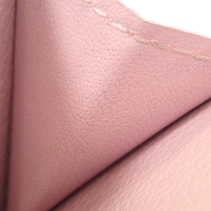 ルイヴィトン LOUIS VUITTON ポルトフォイユ・ロックミニ M80088 三つ折り財布 カーフ ライトピンク ゴールド金具 レディース【中古】【ABランク】