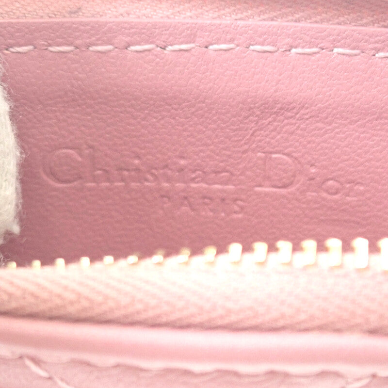 ディオール Dior レディ ディオールコスモス ジップカードホルダー S0965ONMJ_M77P カードケース ラムスキン ピンク ゴールド金具 レディース【中古】【ABランク】