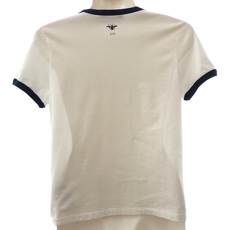 クリスチャンディオール Christian Dior Dioriviera XS 543T07A4537_X0883 半袖Ｔシャツ クルーネック コットンジャージー ホワイト ネイビー レディース【中古】【Aランク】 ディオール Dior Dioriviera XS 543T07A4537_X0883 半袖Tシャツ