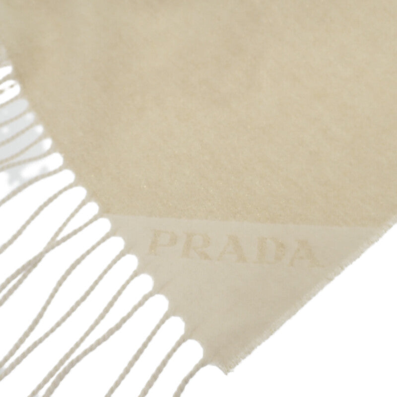 プラダ PRADA ジャガードイブニングスカーフ 1FS091_DGI_F0X0A ストール シルク カシミヤ ホワイト ゴールド レディース【中古】【Aランク】