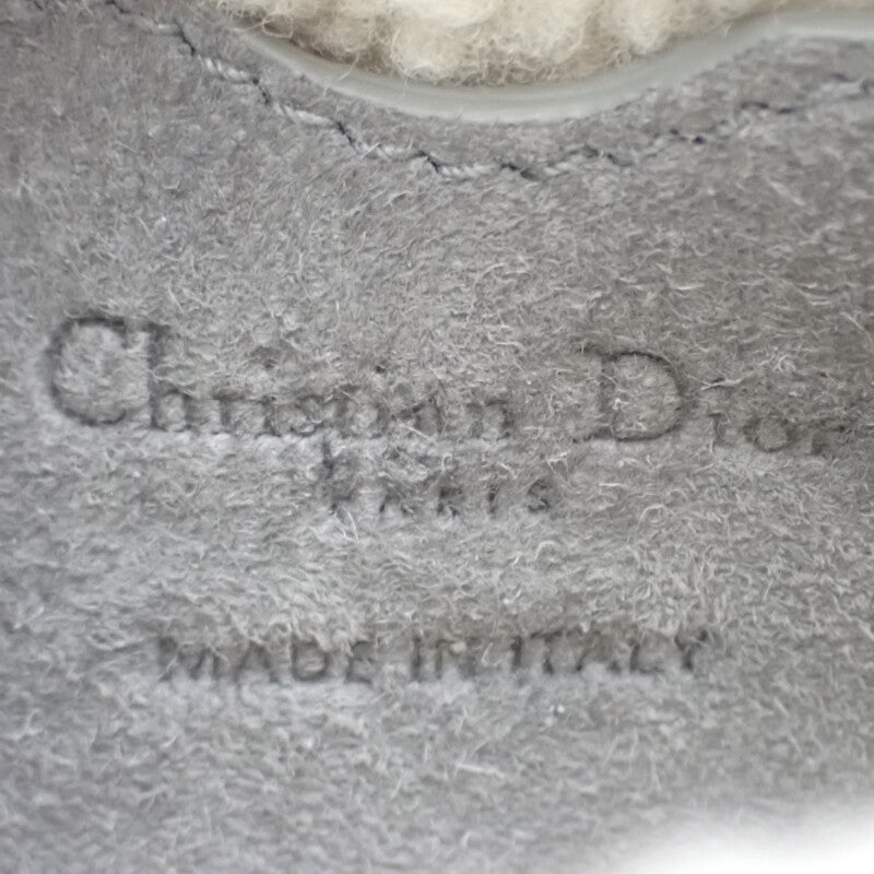 ディオール Dior Bobby ミディアム ショルダーバッグ スウェード ムートン グレー ゴールド金具 レディース【中古】【ABランク】
