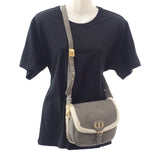 ディオール Dior Bobby ミディアム ショルダーバッグ スウェード ムートン グレー ゴールド金具 レディース【中古】【ABランク】