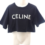セリーヌ CELINE ロゴクロップドTシャツ S 2X761501F 半袖Ｔシャツ コットン ブラック レディース【中古】【Aランク】