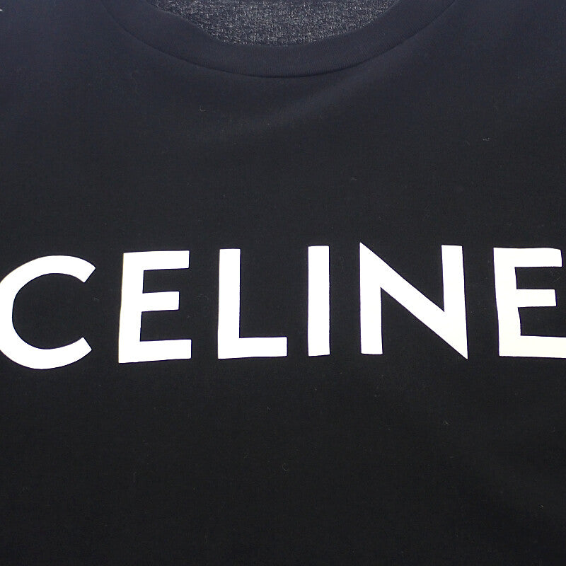 セリーヌ CELINE ロゴクロップドTシャツ S 2X761501F 半袖Ｔシャツ コットン ブラック レディース【中古】【Aランク】