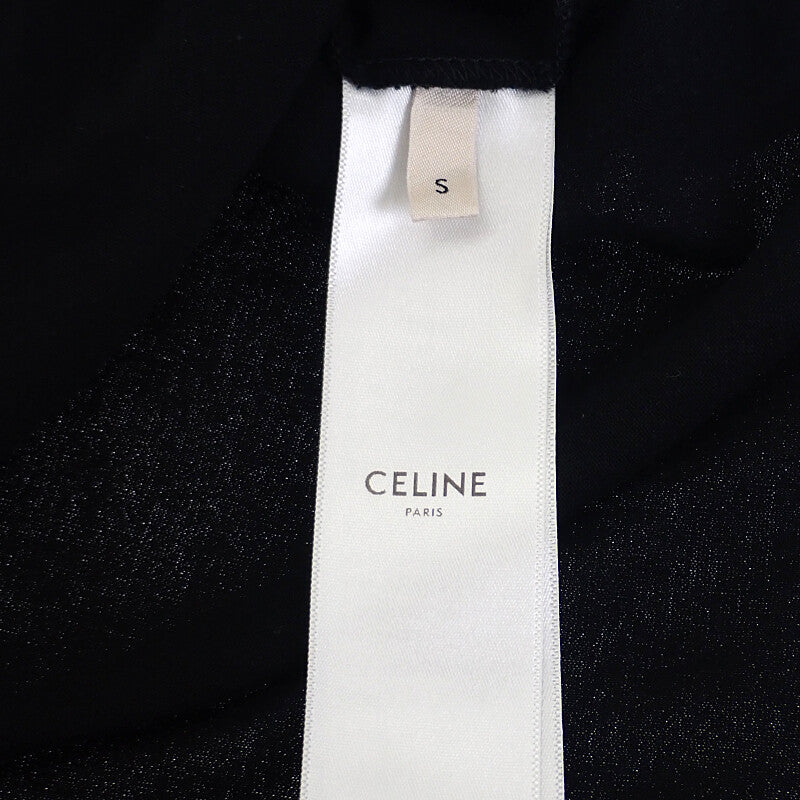 セリーヌ CELINE ロゴクロップドTシャツ S 2X761501F 半袖Ｔシャツ コットン ブラック レディース【中古】【Aランク】
