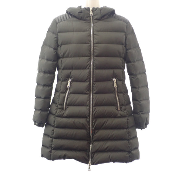 モンクレール MONCLER OROPHIN ロング 3 C20934985305_54155 ダウンジャケット ナイロン ラムスキン カーキ レディース【中古】【ABランク】