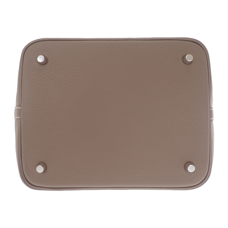 エルメス HERMES ピコタンロックMM ハンドバッグ トリヨンクレマンス エトゥープ シルバー金具 レディース【中古】【SAランク】