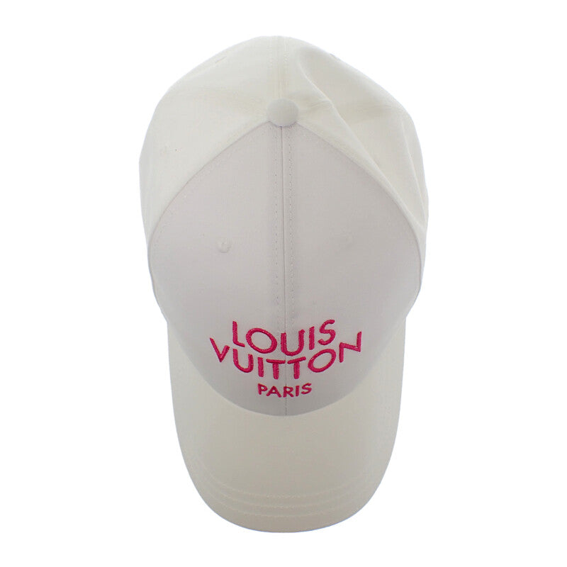 ルイヴィトン LOUIS VUITTON キャップ・マイLVパリ M M7592M キャップ コットン ホワイト ピンク ゴールド金具 レディース メンズ【中古】【Aランク】