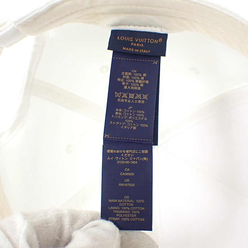 ルイヴィトン LOUIS VUITTON キャップ・マイLVパリ M M7592M キャップ コットン ホワイト ピンク ゴールド金具 レディース メンズ【中古】【Aランク】