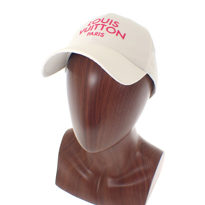 ルイヴィトン LOUIS VUITTON キャップ・マイLVパリ M M7592M キャップ コットン ホワイト ピンク ゴールド金具 レディース メンズ【中古】【Aランク】