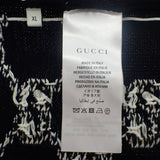 グッチ GUCCI ボーダー GGジャガード XL 523048_X9107 カーディガン コットン ネイビー メンズ【中古】【Aランク】