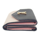 ルイヴィトン LOUIS VUITTON ポルトフォイユ･ロックミニ M80984 三つ折り財布 グレインカーフレザー ノワール クレーム ピンク ゴールド金具 レディース【中古】【Aランク】