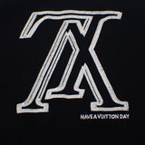 ルイヴィトン LOUIS VUITTON アップサイドダウン XL 半袖Ｔシャツ コットン ブラック ホワイト メンズ【中古】【ABランク】