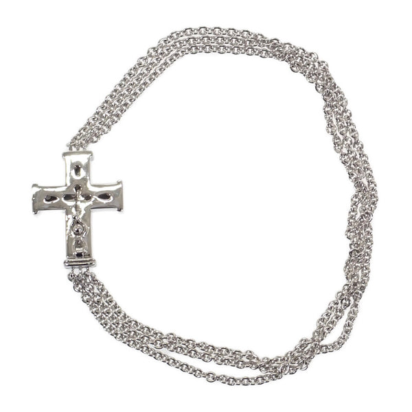 デザイン ジュエリー クロス ブレスレット K18ホワイトゴールド ダイヤモンド レディース【中古】【Aランク】