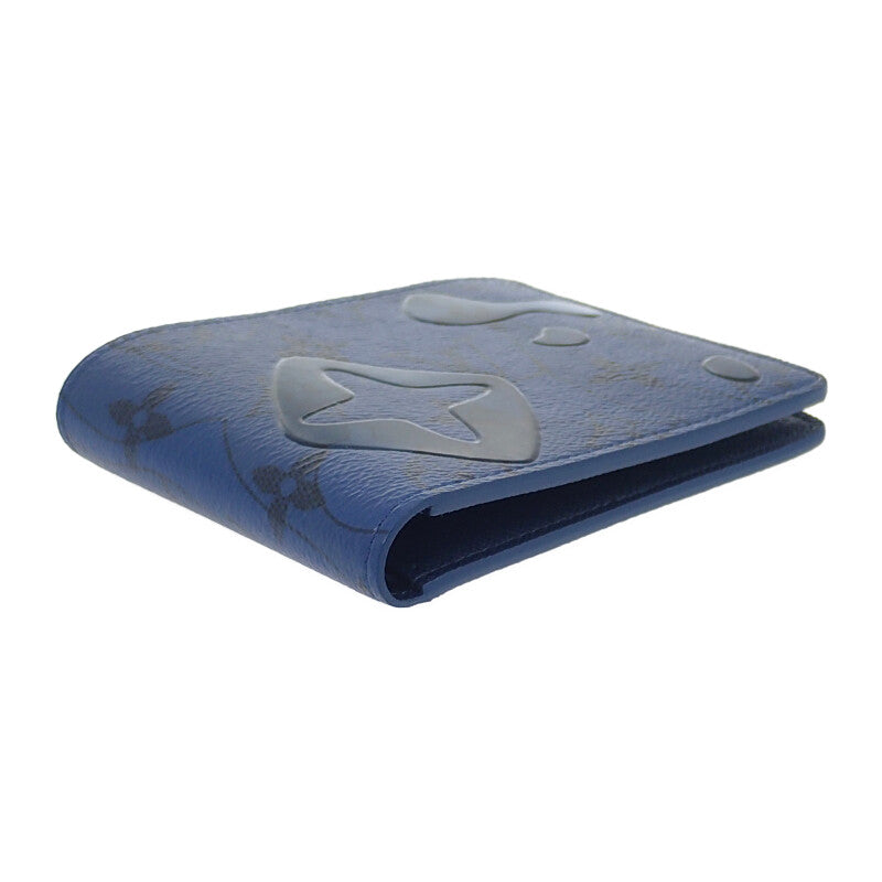 ルイヴィトン LOUIS VUITTON ポルトフォイユ・スレンダー M82307 二つ折り財布 モノグラムアクアガーデン ブルー メンズ【中古】【Aランク】