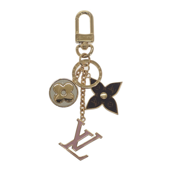 ルイヴィトン LOUIS VUITTON スプリングストリート バッグチャーム M01187 モノグラム キーホルダー メタル ゴールド ピンク ブラウン レディース【中古】【Aランク】
