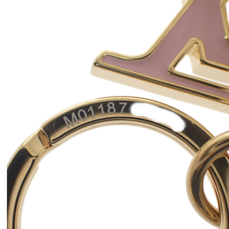 ルイヴィトン LOUIS VUITTON スプリングストリート バッグチャーム M01187 モノグラム キーホルダー メタル ゴールド ピンク ブラウン レディース【中古】【Aランク】
