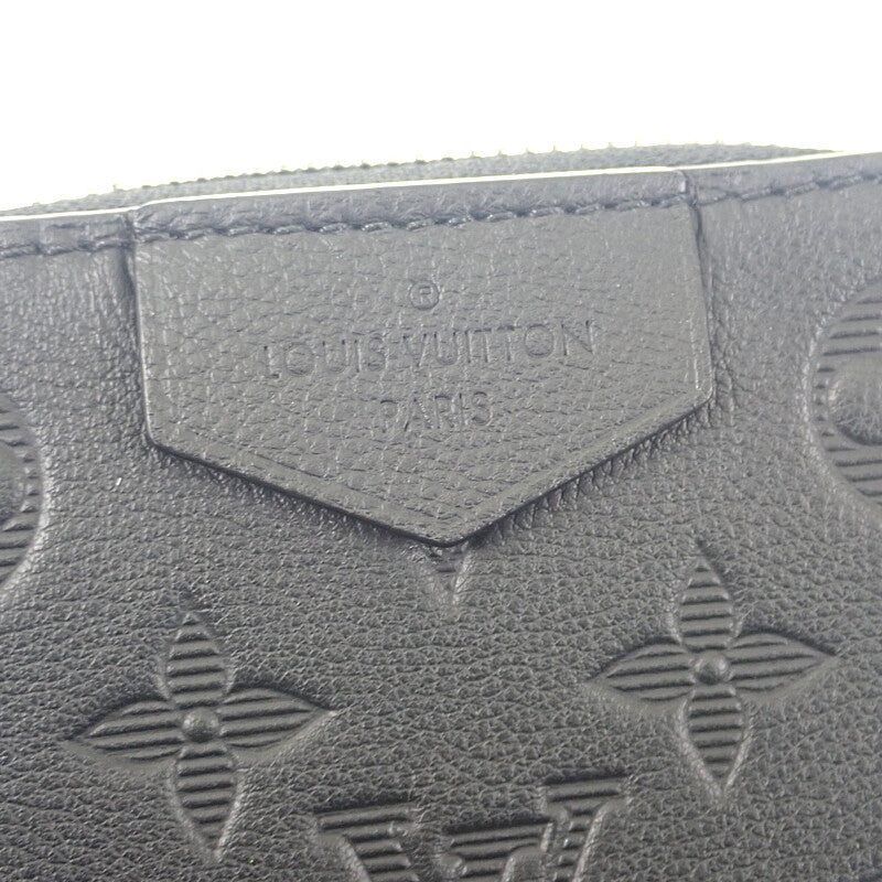 ルイヴィトン LOUIS VUITTON レースアップ・ポーチ M12601 ショルダーバッグ モノグラムシャドウ ブラック メンズ レディース【中古】【Aランク】