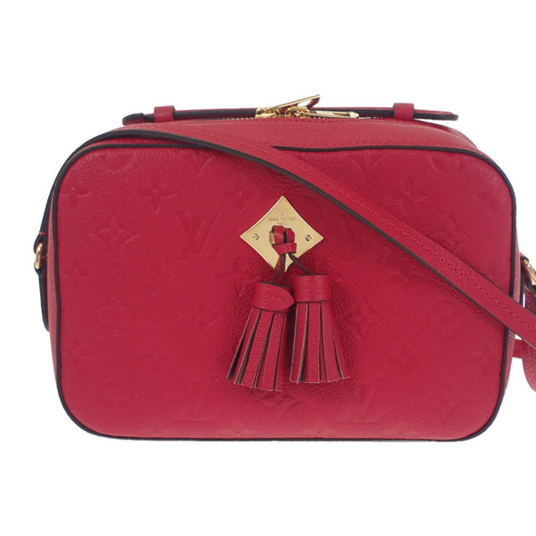 ルイヴィトン LOUIS VUITTON サントンジュ M44606 ショルダーバッグ モノグラムアンプラント レッド スカーレット ゴールド金具 レディース【中古】【Aランク】