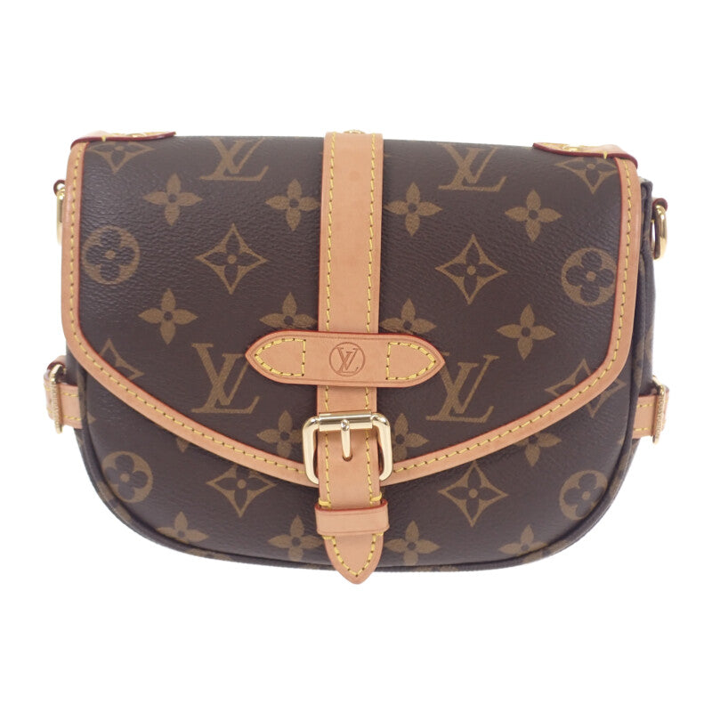 ルイヴィトン LOUIS VUITTON ソミュールBB M46740 モノグラム ショルダーバッグ モノグラムキャンバス ヌメ革 ブラウン ゴールド金具 レディース【中古】【Aランク】