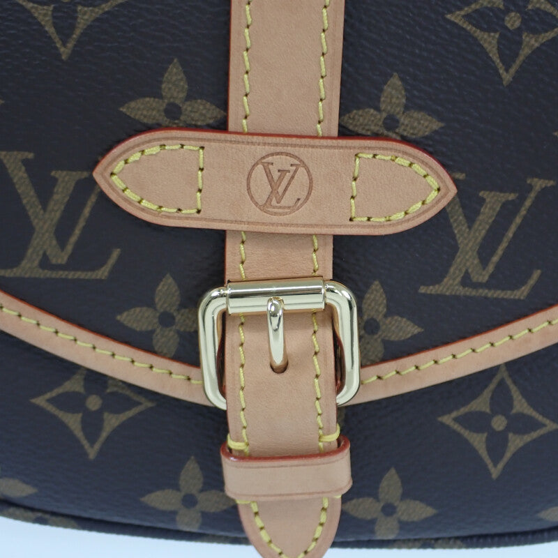 ルイヴィトン LOUIS VUITTON ソミュールBB M46740 モノグラム ショルダーバッグ モノグラムキャンバス ヌメ革 ブラウン ゴールド金具 レディース【中古】【Aランク】