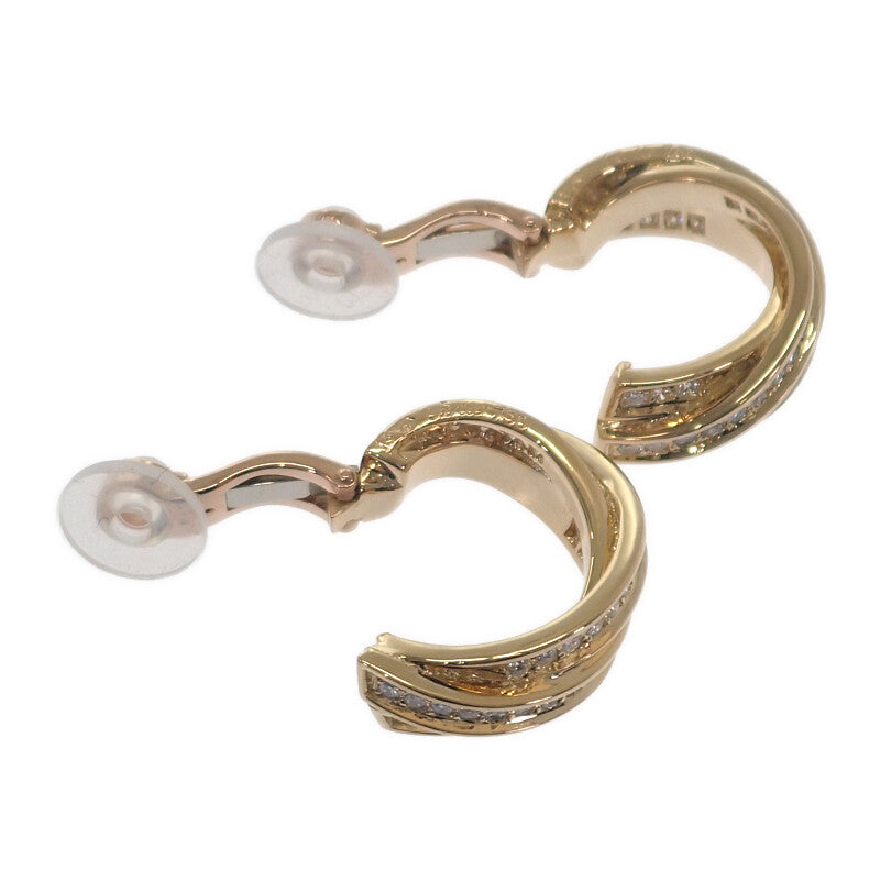 Cartier Trinity Earrings K18 Yellow Gold Diamond Gold Women's [Used] [A Rank]